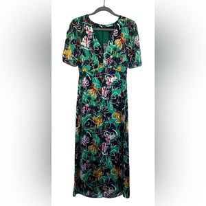 Saloni Midi Green Dress